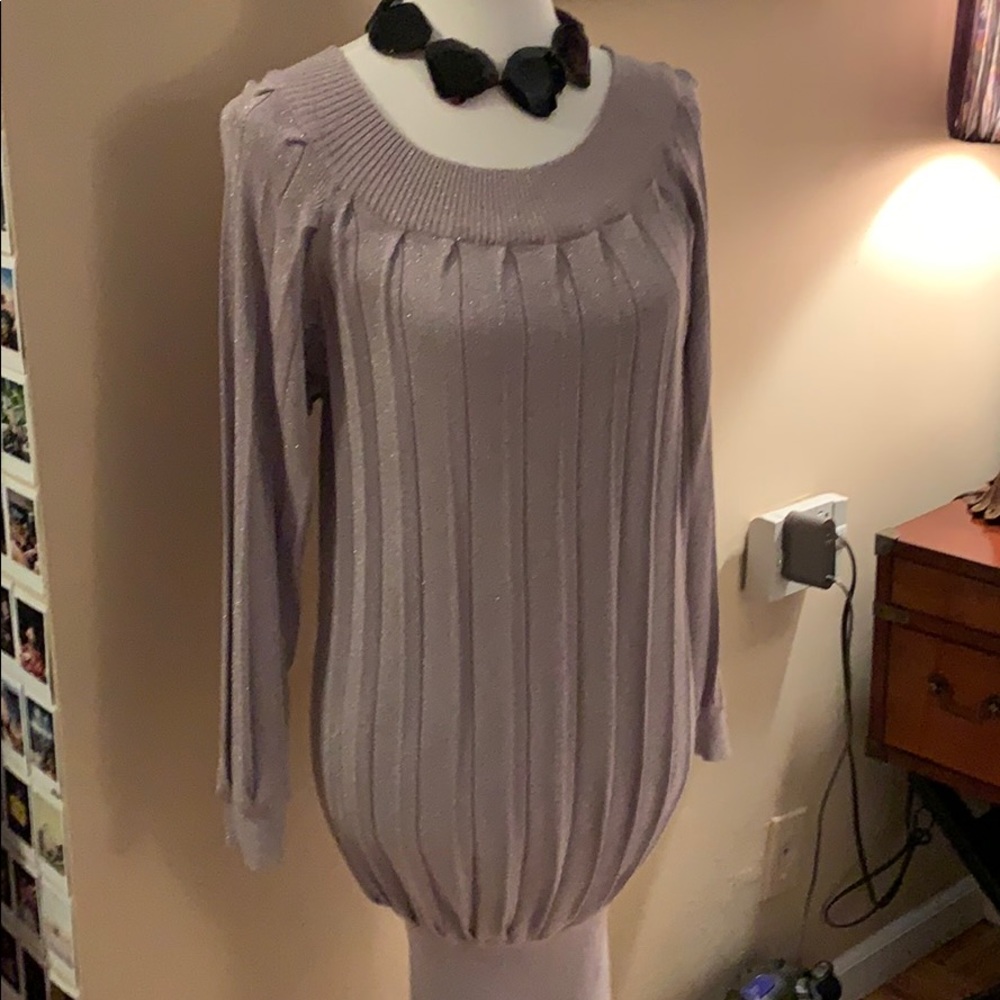 Silver Shimmer Pleaded Dress